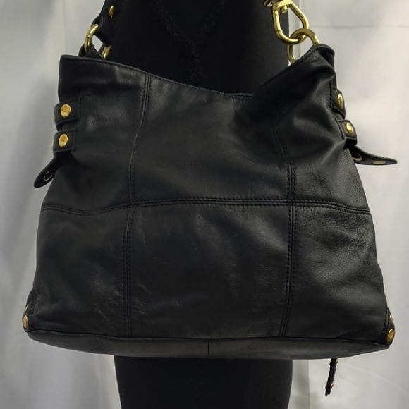 Y2K Steven By Steve Madden Black Leather Studded Shoulder Bag - Vintage - Picture 8 of 11